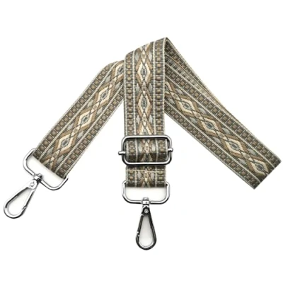 Abbildung von Verstellbarer Schultergurt für Taschen Damen Tragegurt, Taschengurte zum Wechseln, Taschengurt Breit 3.8cm mit Silber Karabiner, Schulterriemen Schultertasche Handtaschen, Dunkel Khaki, N11