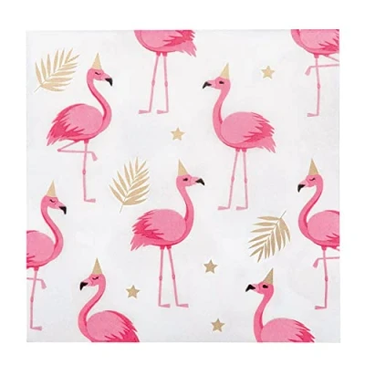 Abbildung von Serviette Flamingo Gold 20 Teile