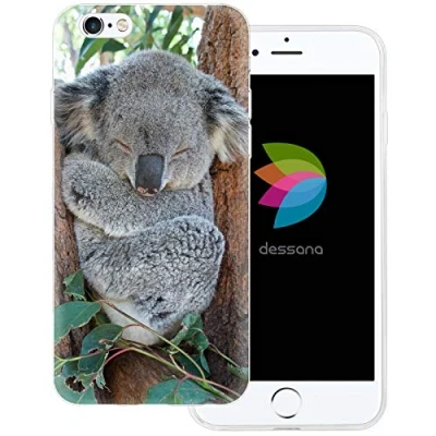 Abbildung von dessana Koala transparente Schutzhülle Handy Case Cover Tasche passend für Apple iPhone 6/6S Schlafender