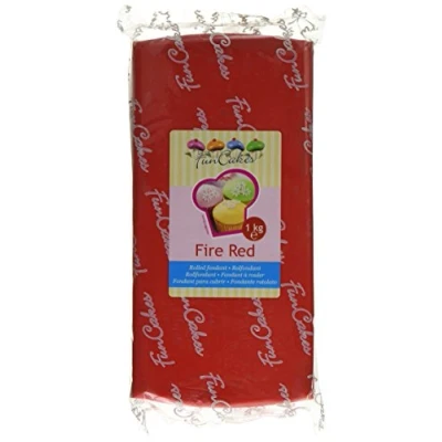 Abbildung von FunCakes Fondant Fire Red: Einfach zu Verwenden, Glatt, Elastisch, Weich und Schmeidig, Perfekt zum Dekorieren von Torten, Halal, Koscher Glutenfrei. 1 kg, FC97360 , Feuerrot