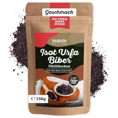Abbildung von Urfa Biber Monte Nativo (150g) Isot Chiliflocken Schonend getrocknete Paprikaflocken Aromatische und leckerе türkische Gewürze Pepper