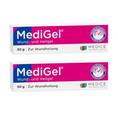 Abbildung von MediGel 2 x 50 g Salbe zur Wundheilung Hydroaktives Lipogel mit Zink &amp; Eisen bei akuten Wunden reduziert die Narbenbildung ohne Klebegefühl Wundsalbe