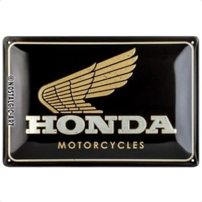 Abbildung von Nostalgic Art Metallschild Blechschild 20 x 30cm Honda MC Motorcycles Gold