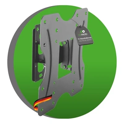 Abbildung von conecto TV Wandhalterung, neigbare und schwenkbare Universal Halterung,max. VESA 200x200 mm, für 23 42 Zoll Flach &amp; Curved Ferseher Monitor bis 30kg, schwarz
