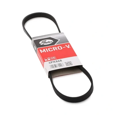Abbildung von GATES Micro V 4PK868 Keilrippenriemen 868 4 Polyester, EPDM (Ethylen Propylen Dien Kautschuk) HYUNDAI: Getz, Atos, HONDA: CRX 3, 2