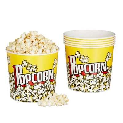 Abbildung von relaxdays Snackschale Popcorn Eimer wiederverwendbar 6er Set, Kunststoff