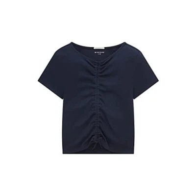 Abbildung von TOM Tailor MIT Raffungen Tshirt basic für Kinder, Größe: 128, Sky captain blue