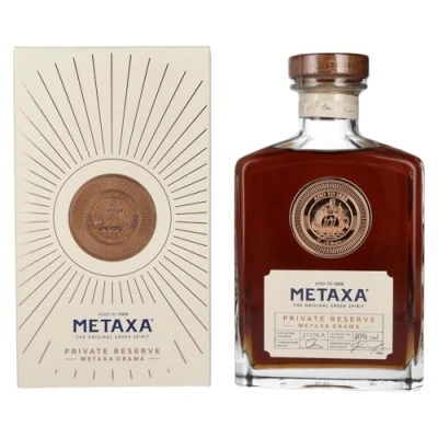 Abbildung von Metaxa Private Reserve mit 40% vol. Premium Brandy aus Griechenland in hochwertiger Geschenkverpackung Perfektes Geschenkset für Liebhaber (1 x 0,7l)