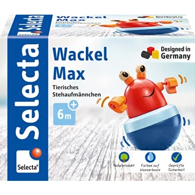Abbildung von Selecta Greifling Babywelt Holz Wackel Max Tierisches Stehaufmännchen 61066