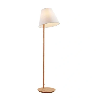 Abbildung von Lucande Stehleuchte Jinda, weiß, Holz, Stoff, Höhe 160 cm