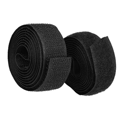 Abbildung von mumbi Klettband zum Nähen, Klett bestehend aus Haken und Flausch Aufnähen, Klettverschluss 20mm x 1 Meter, Schwarz