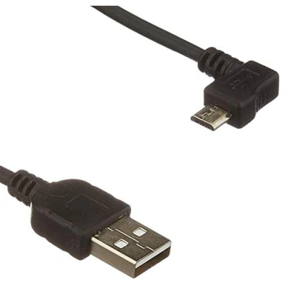 Abbildung von System S Micro USB Kabel Datenkabel Ladekabel mit 90 Winkelstecker Grad gewinkelt 30 cm