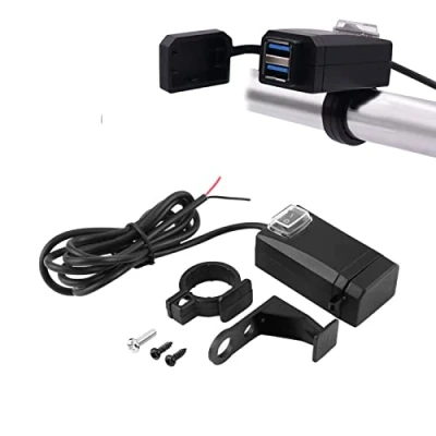 Abbildung von Motorrad USB Ladegerät Netzteil, 12 24 V Universal Handy mit Schalter Dual QC3.0 Schnellladung
