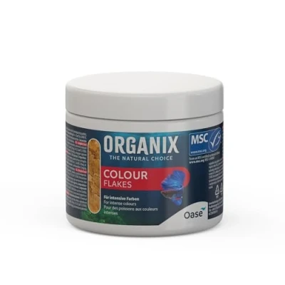 Abbildung von OASE ORGANIX Colour Flakes 175 ml Flockenfutter Aquarium, abwechslungsreiche Ernährung für Aquarienfische, Hauptfutter Zierfische