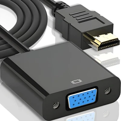 Abbildung von Retoo HDMI auf VGA Adapter D Sub 15 polig Konverter Full HD 1080p Kabel Anschluss zu VGA/SVGA Buchse, Bietet kristallklares Bild, Auflösung, Einfacher Gebrauch