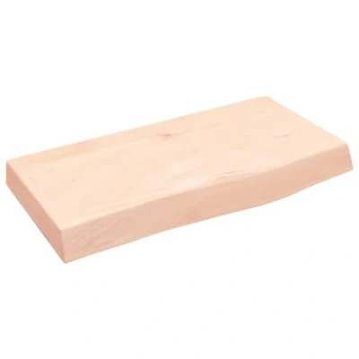Abbildung von vidaXL Waschtischplatte, Multifunktional Arbeitsplatte mit Naturkante, Waschtischkonsole Tischplatte für Badezimmer, Holzplatte Platte Badmöbel, 60x30x(2 6) cm Massivholz Unbehandelt