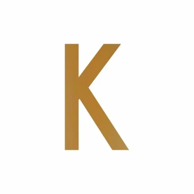 Abbildung von Buchstaben Aufkleber, wetterfest, einzelner Buchstabe K, Gold, 10 cm (100mm) großgeschrieben