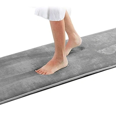 Abbildung von Wolke sieben Memory Schaum Badematte Badteppich rutschfest Badezimmerteppich Badezimmermatte antirutsch Badvorleger Duschvorleger super weich und saugfähig, waschbar (Grau, 43 x 153 cm)