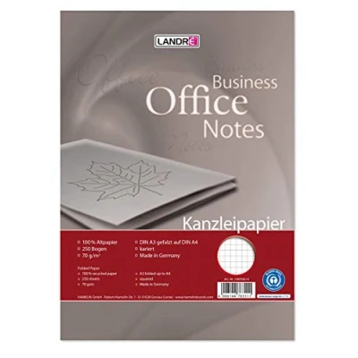 Abbildung von Landré Kanzlei Papier Recycling A3 auf A4 gefalzt, kariert, 70 g/m², 250 Bogen