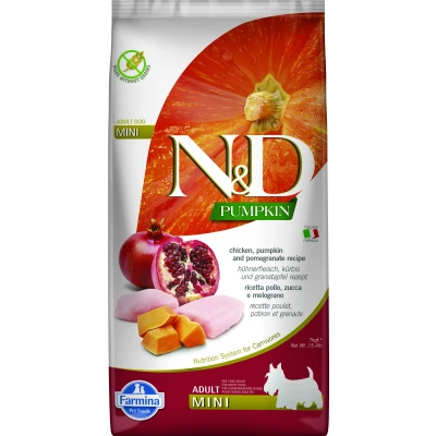 Abbildung von N&amp;D Pumpkin DOG Adult Mini Huhn &amp; Granatapfel varianten 7 kg
