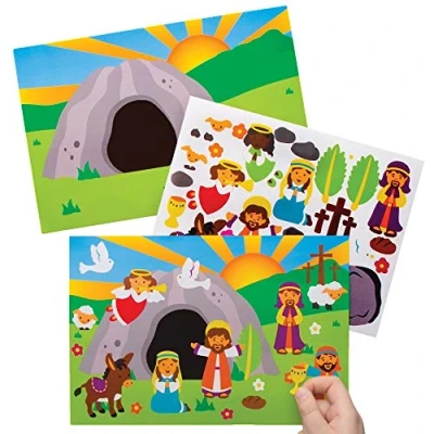 Abbildung von Baker Ross Bilder und Aufkleber &quot;Karwoche&quot; Bastelaktivität für Kinder (Packung mit 5)