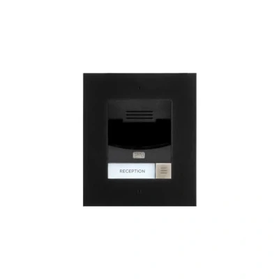 Abbildung von 2N IP Solo Flush Black, Netzwerk T?rstation, 1 Ruf Taste, Basiseinheit, Kamera, IK08, IP54, schwarz, Unterputz