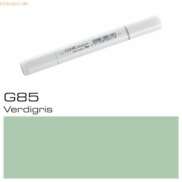 Abbildung von COPIC Sketch Marker Typ G 85, Verdigris, professioneller Pinselmarker, mit einer Super Brush Spitze und Medium Broad