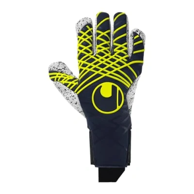Abbildung von uhlsport Fußball Torwarthandschuhe Prediction Supergrip+ Finger Surround, 7.5, Marine/weiß/Fluo gelb