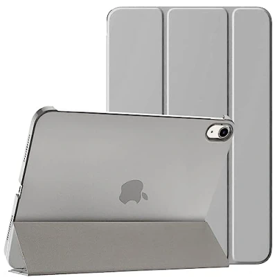Abbildung von PROTech Hülle für iPad 10. Generation 2022, Slim Stand Cover 10th Gen 10.9 Zoll, unterstützt Touch ID, Auto Wake/Sleep Smart Shell mit durchscheinender Rückseite (Grau)