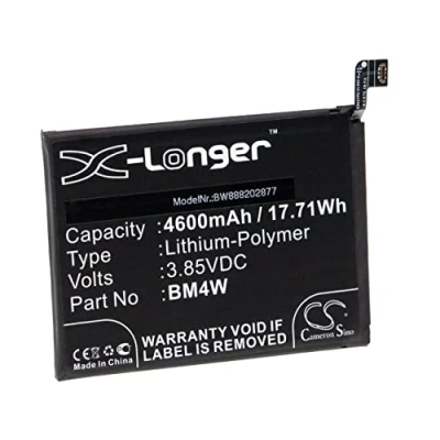 Abbildung von vhbw Akku Ersatz für Redmi/Xiaomi BM4W Handy Smartphone Telefon (4600 mAh, 3,85 V, Li Polymer)