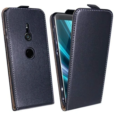 Abbildung von cofi1453 kompatibel mit Klapptasche Sony Xperia XZ3 Schutztasche Schutzhülle Flip Tasche Hülle Zubehör Etui in Schwarz