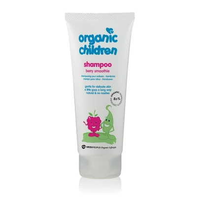 Abbildung von Green People Bio Shampoo „Beerensmoothie“ für Kinder, 200 ml Natürliches Kinder/Kleinkinder Beerenduft, sanft zu sensitiver Haut SLS und Paraben frei Vegan, tierleidfrei