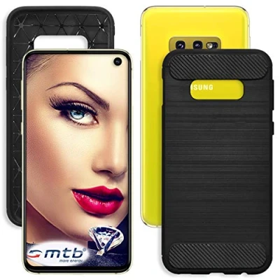 Abbildung von mtb more energy® Hülle Carbon für Samsung Galaxy S10e (SM G970, 5.8&#039;&#039;) Schwarz flexibel TPU Case Cover Tasche Schutzhülle