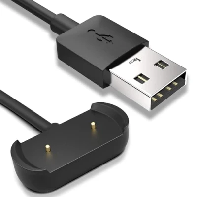 Abbildung von Uhrenladegerät Kompatibel mit Amazfit GTR 2, Bip U, 2e, GTS 2/2e, GTS2 Mini, GTS4 T REX Pro (Gilt Nicht für REX), Pop Pro, Zepp E 1M Kabel, Schwarz