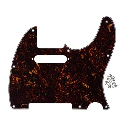 Abbildung von FLEOR 8 Loch 4 lagig Braune Schildpattl TL Pickguard Single Coil Neck Hole Schnittschutzplatte mit Befestigungsschrauben für den Austausch von US/Mexiko Standard TE Plate