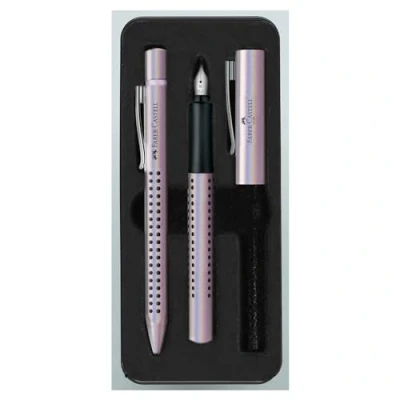Abbildung von Faber Castell 201533 Schreibset Grip Edition Glam, mit Kugelschreiber und Füller, Federbreite M, pearl