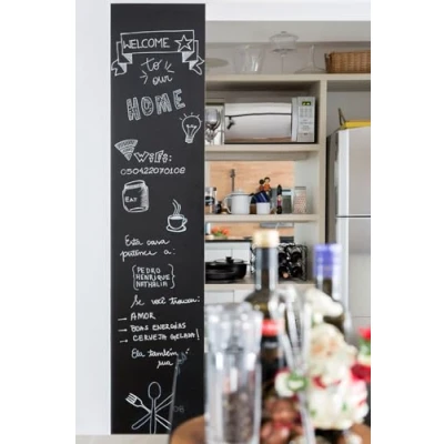 Abbildung von Magnetfolie Haftgrund für Magnete Magnettafel Ferrofolie selbstklebend beschreibbar, abwischbar, magnetisch (schwarz, 100x40cm)