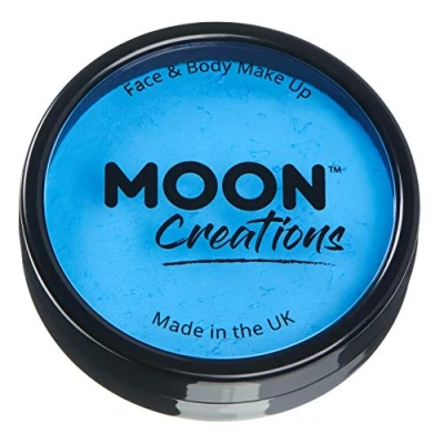 Abbildung von Moon Creations Pro Gesichts und Körper Make up, professionelle Farbfarben Kuchentöpfe für Gesichtsfarbe, Kostüme, Feste, Halloween Kinder, Erwachsene (Himmelblau, 36 g)