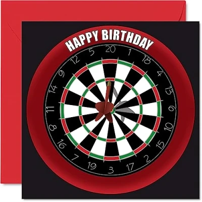 Abbildung von Lustige Geburtstagskarte zum 60. Geburtstag für Männer und Frauen Dartscheibe Happy Birthday Karte Vater, Mutter, Großvater, Nanny, Oma, Onkel, Tante, Cousin, 145 mm x mm,