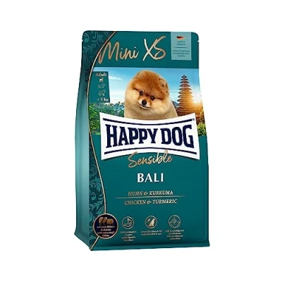 Abbildung von Happy Dog 60944 Supreme Mini XS Bali Hähnchen mit Kurkuma Hunde Trockenfutter für sehr kleine Rassen 1,3 kg Inhalt