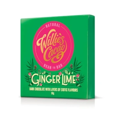 Abbildung von Willie&#039;s Cacao Edelbitterschokolade Ginger Lime 50 g