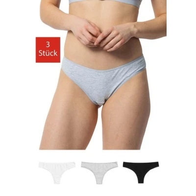 Abbildung von Snocks 3PACK String Mix weiß hellgrau schwarz, Damen, Größe: XS, schwarz