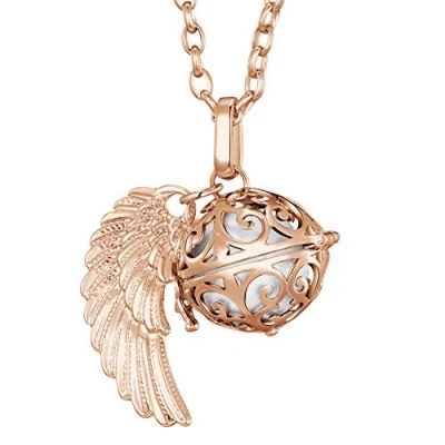 Abbildung von Morella Kette mit Anhänger Engel Halskette roségold 70 cm (2 tlg), Samtbeutel