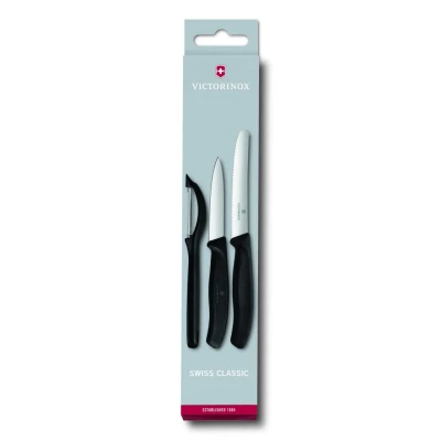 Abbildung von Victorinox Messerset Swiss Classic Schwarz 3 teilig