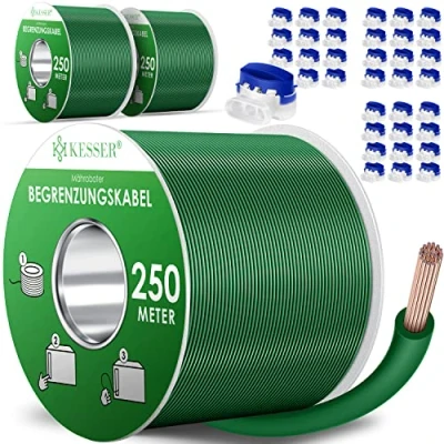 Abbildung von KESSER® Begrenzungskabel 750m + 36 Kabelverbinder für Mähroboter Rasenmäher Rasenroboter Zubehör Set Begrenzungsdraht Universal Suchkabel kompatibel mit Gardena/Bosch/Worx/Einhell/Honda/ROBOMOW