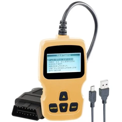 Abbildung von Lescars Motor OBD2 Diagnosegerät mit XL LCD Display Fehlerspeicher Analyse Auto Adapter, KFZ Fehlerdiagnose über