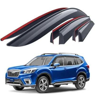 Abbildung von Goodyear Windabweiser für/kompatible mit Subaru Forester 2018 2024. Autofenster Regenschutz,Regenabweiser,Anklebbare Deflektoren,6 Stück