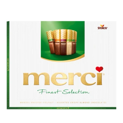 Abbildung von merci Finest Selection Mandel Knusper Vielfalt 1 x 250g gefüllte und nicht Schokoladen Spezialitäten