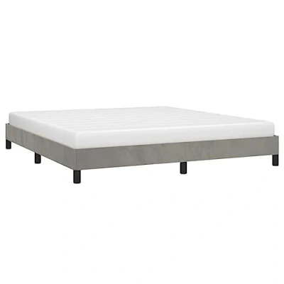 Abbildung von vidaXL Polsterbett, Bett Bettgestell mit Lattenrost, Schlafzimmerbett Doppelbett Stützbeinen, Bettrahmen Schlafzimmermöbel, Hellgrau 160x200cm Samt
