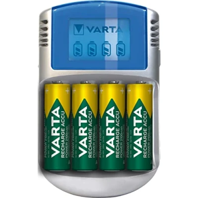 Abbildung von Varta lcd ladegerät mit 4 x aa2600mah inclu. / snellader 2 stunden/12v im lieferumfang e 57070201451